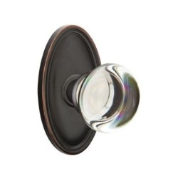Emtek Providence Crystal Knob with Oval Rosette