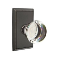 Emtek Providence Crystal Knob with Rectangular Rosette