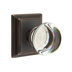 Emtek Providence Crystal Knob with Wilshire Rosette