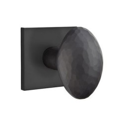 Emtek Hammered Egg Knob with Square Rosette