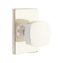Emtek Freestone Knob with Modern Rectangular Rosette