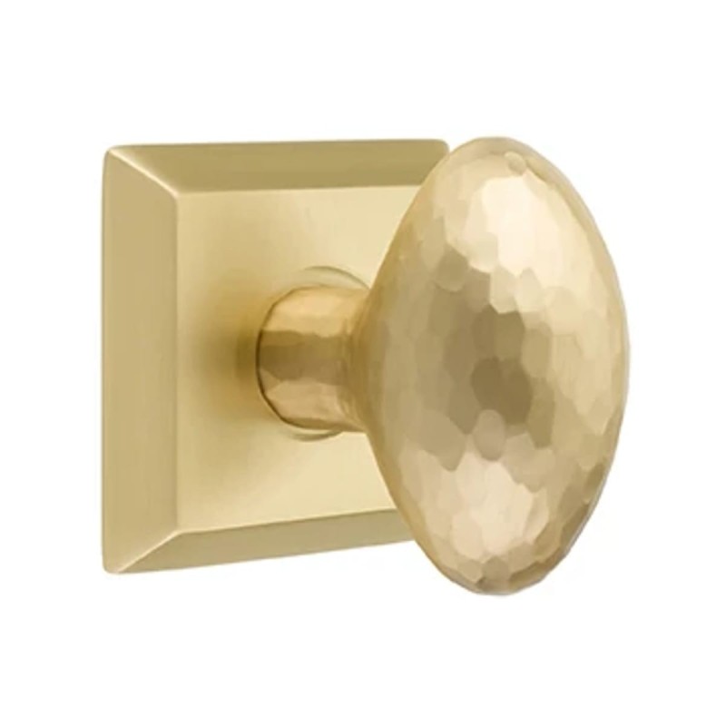 Emtek Hammered Egg Knob with Quincy Rosette