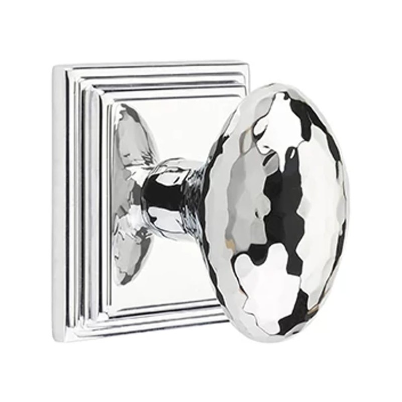 Emtek Hammered Egg Knob with Wilshire Rosette