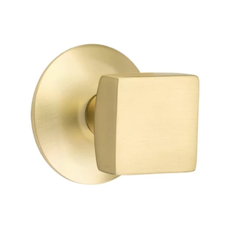 Emtek Square Knob with Modern Rosette
