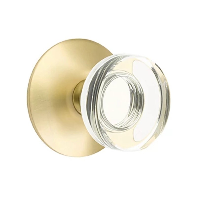 Emtek Modern Disc Glass Knob with Modern Rosette