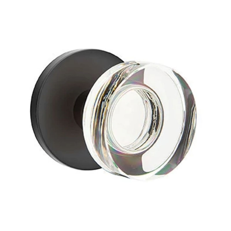 Emtek Modern Disc Glass Knob with Disk Rosette