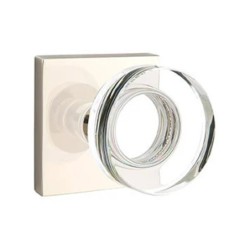 Emtek Modern Disc Glass Knob with Square Rosette