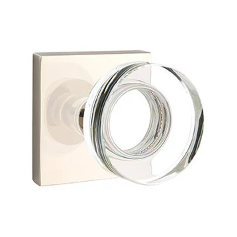 Emtek Modern Disc Glass Knob with Square Rosette