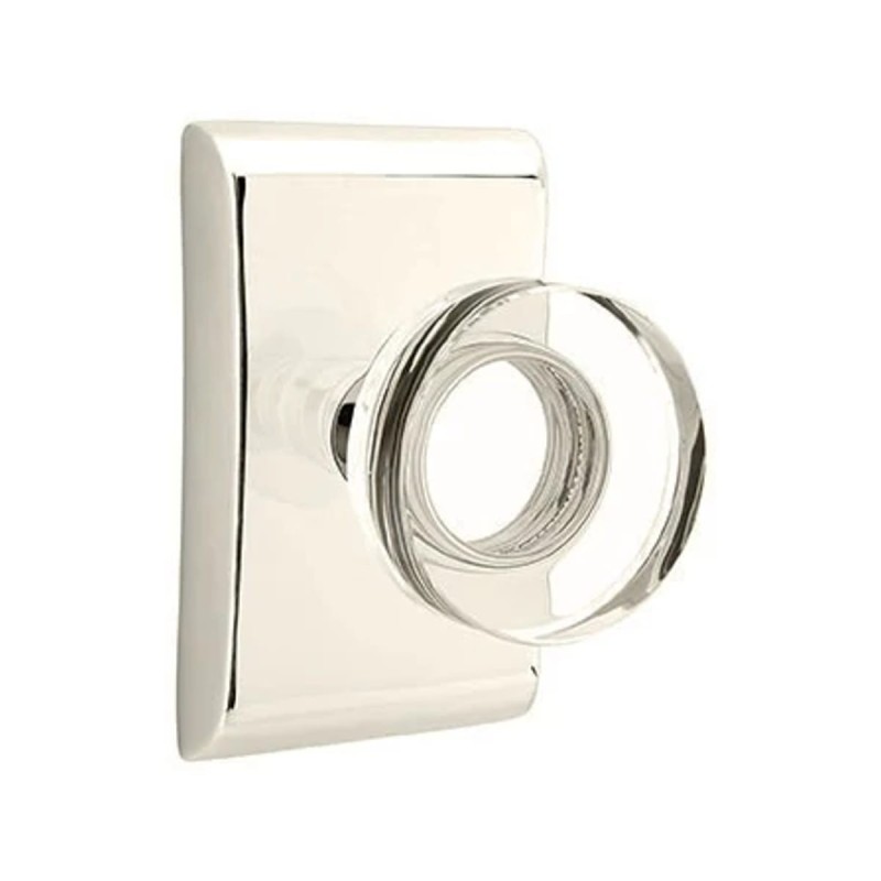Emtek Modern Disc Glass Knob with Neos Rosette