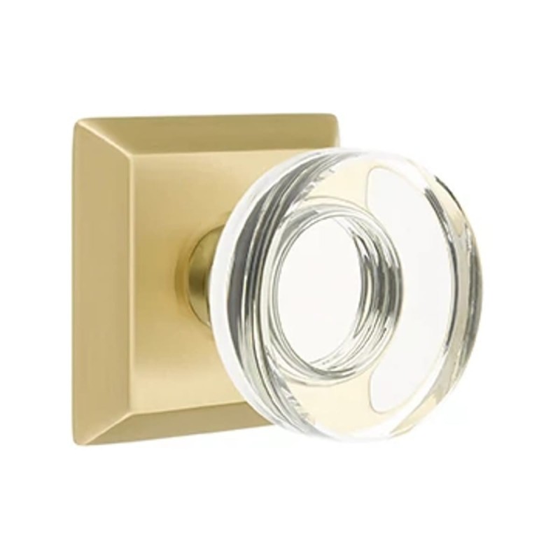 Emtek Modern Disc Glass Knob with Quincy Rosette