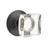 Emtek Modern Square Glass Knob with Modern Rosette