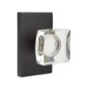 Emtek Modern Square Glass Knob with Modern Rectangular Rosette