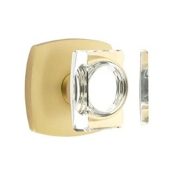 Emtek Modern Square Glass Knob with Urban Modern Rosette