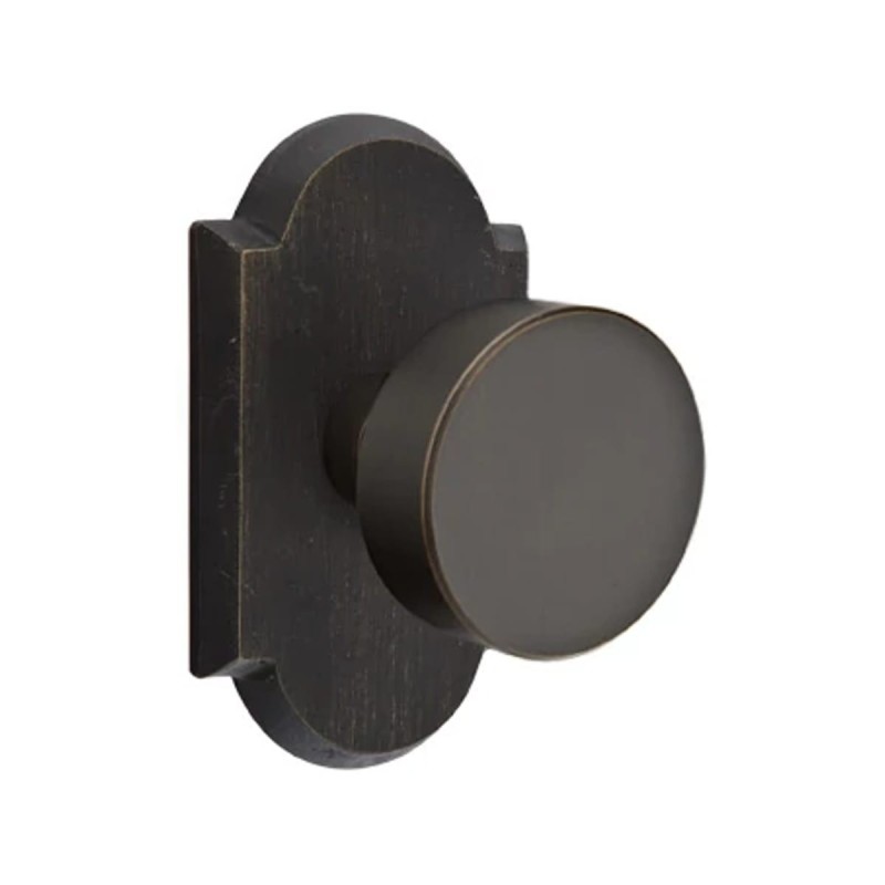 Emtek Round Bronze Knob with Style 1 Rosette