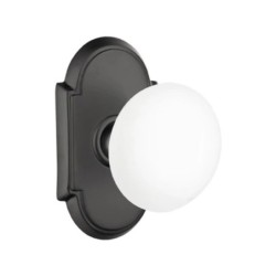 Emtek Ice White Knob with Style 8 Rosette