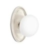 Emtek Ice White Knob with Oval Rosette