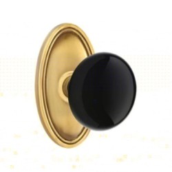 Emtek Ebony Knob with Oval Rosette