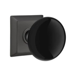 Emtek Ebony Knob with Quincy Rosette