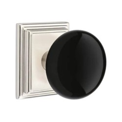 Emtek Ebony Knob with Wilshire Rosette