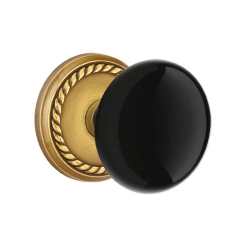 Emtek Ebony Knob with Rope Rosette