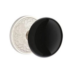 Emtek Ebony Knob with Lancaster Rosette