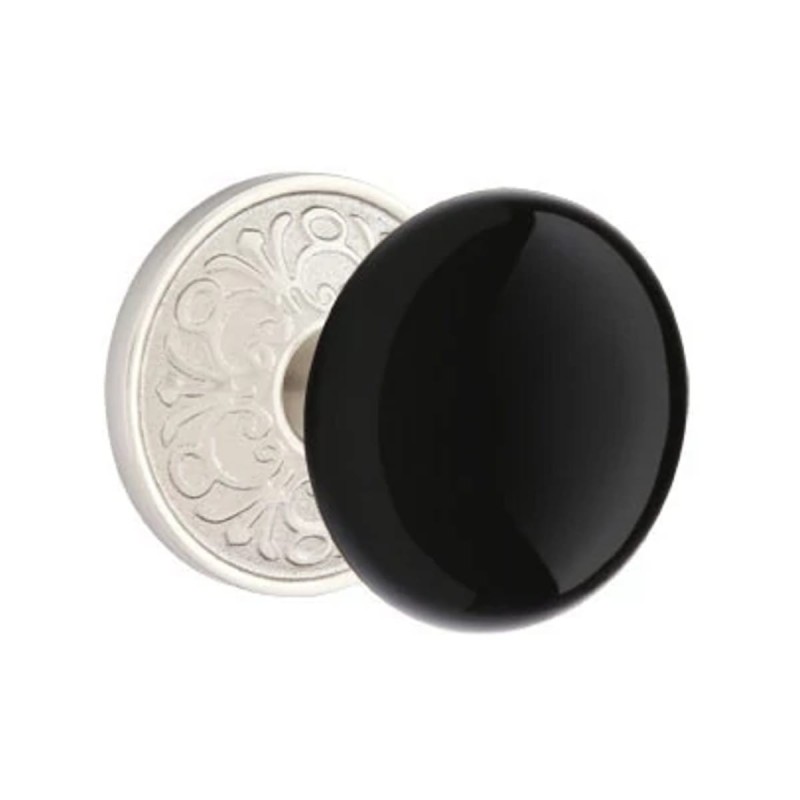 Emtek Ebony Knob with Lancaster Rosette