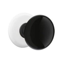 Emtek Ebony Knob with Porcelain Rosette