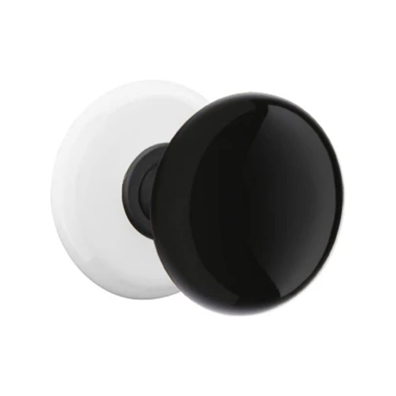 Emtek Ebony Knob with Porcelain Rosette