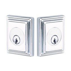 Emtek Wilshire double-cylinder deadbolt shown in Polished Chrome