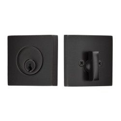 Emtek Square Single-Cylinder Brass Deadbolt Set