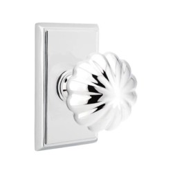 Emtek Melon Knob with Rectangular Rosette