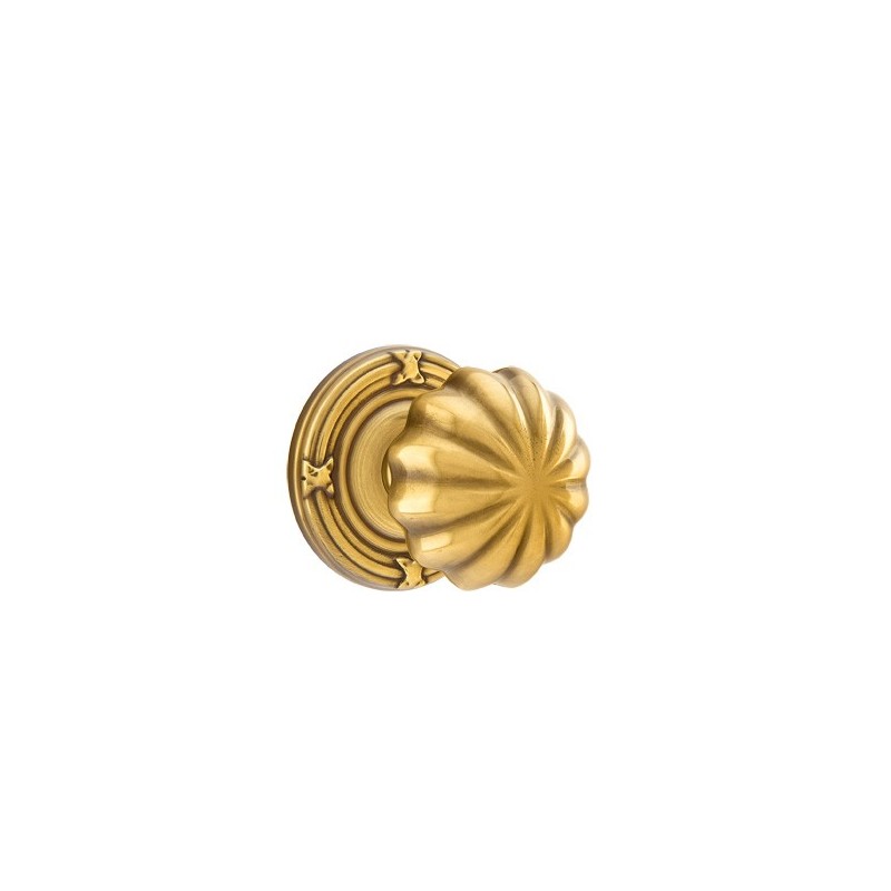 Emtek Melon Knob with Ribbon and Reed Rosette