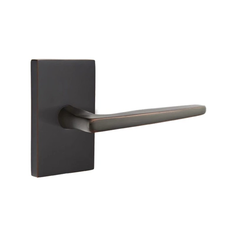 Emtek Hermes Lever with Modern Rectangular Rosette