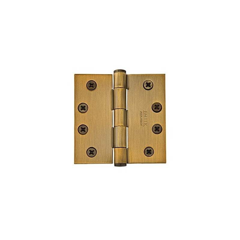Emtek 96215 Heavy Duty 4-1/2" x 4-1/2" Square Corner Solid Brass Hinge