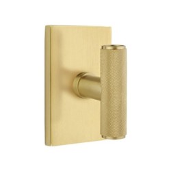 Emtek Ace Knurled Knob with Modern Rectangular Rosette