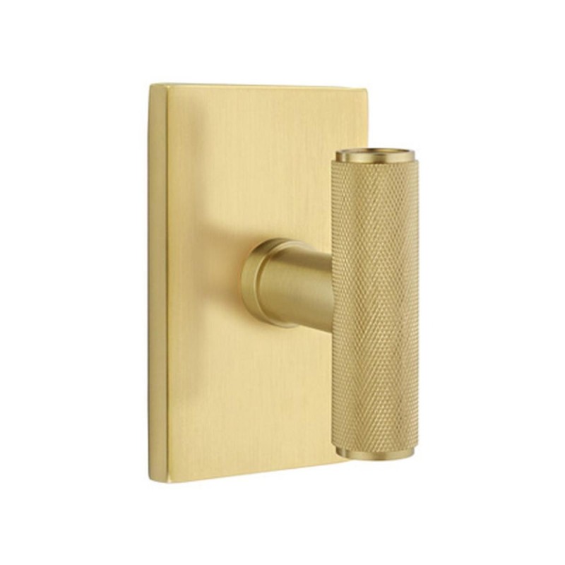 Emtek Ace Knurled Knob with Modern Rectangular Rosette