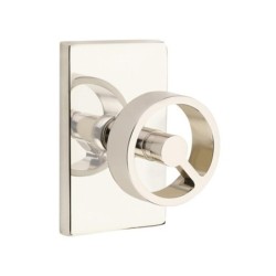 Emtek Spoke Knob with Modern Rectangular Rosette
