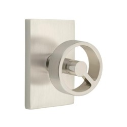 Emtek Spoke Knob with Modern Rectangular Rosette
