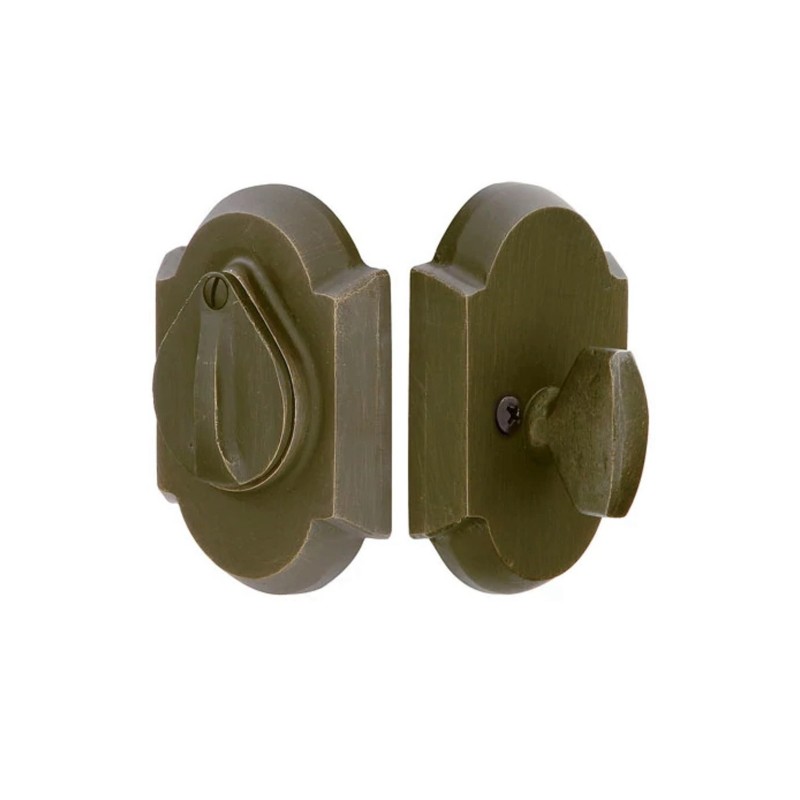 Emtek Style 1 Single-Cylinder Sandcast Bronze Deadbolt Set