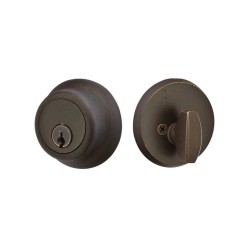 Emtek Regular Single-Cylinder Sandcast Bronze Deadbolt Set