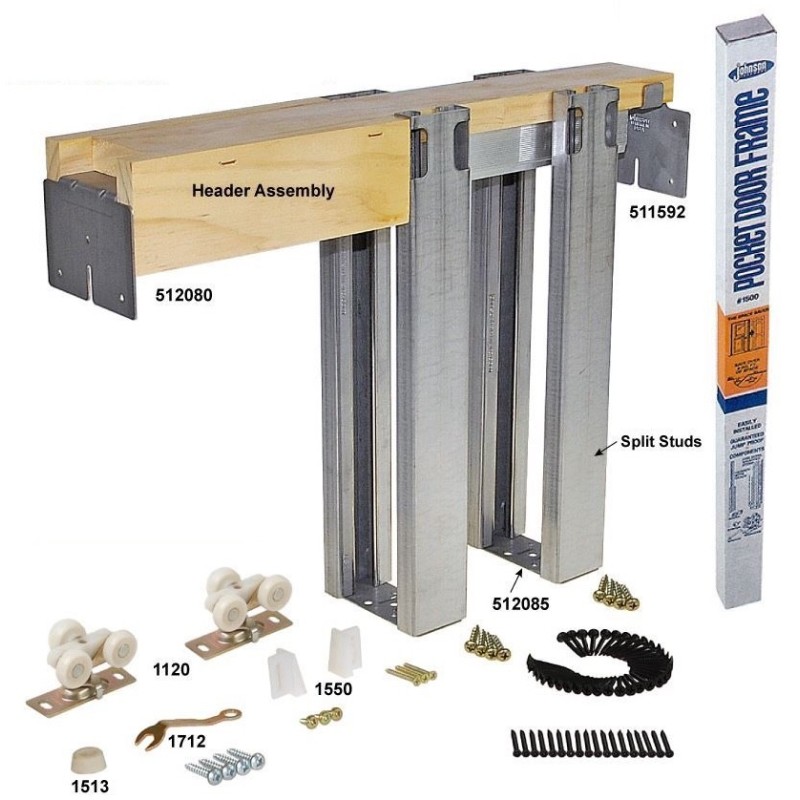 Johnson Hardware 153068PF Pocket Door Frame Kit for 36" x 80" Door