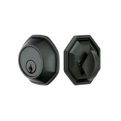 Emtek Octagon Single-Cylinder Tuscany Bronze Deadbolt Set