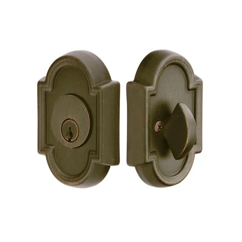 Emtek Style 11 Single-Cylinder Tuscany Bronze Deadbolt Set