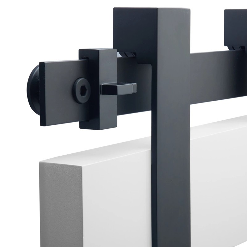 Emtek Low Profile Concealed Wheel Barn Door Track Set - Flat Black