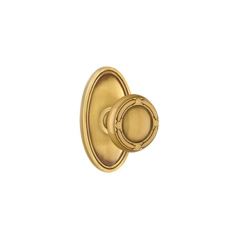 Emtek Ribbon and Reed Knob with Oval Rosette