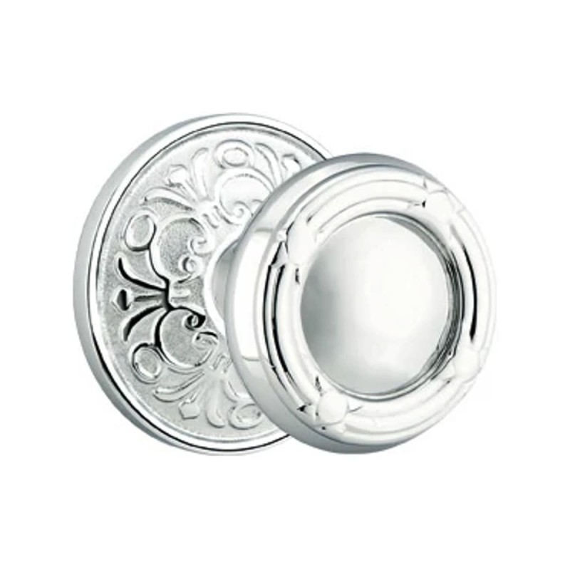 Emtek Ribbon and Reed Knob with Lancaster Rosette
