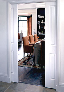 Sample photo of pocket door configuration